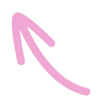 Colored doodle arrow and line flat icon Showing direction. Vector illustration