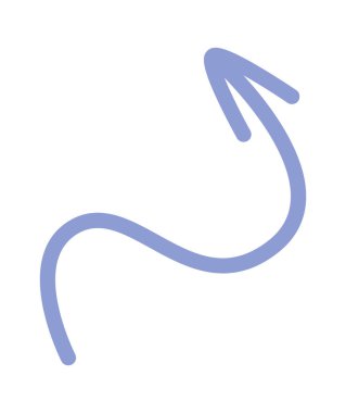 Colored doodle arrow and line flat icon Showing direction. Vector illustration