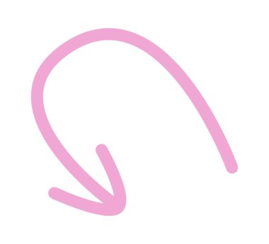 Colored doodle arrow and line flat icon Showing direction. Vector illustration