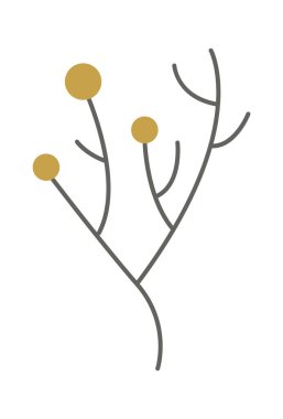 Dandelion flower bud line art Contemporary floral design. Vector illustration
