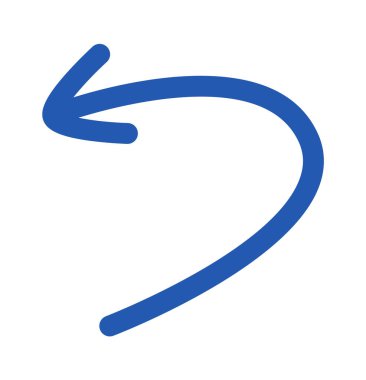 Colored doodle arrow and line flat icon Showing direction. Vector illustration