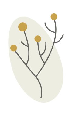 Dandelion flower seeds line art Contemporary floral design. Vector illustration