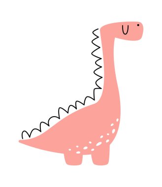 Hand drawn abstract dinosaurs flat icon Jurassic period. Vector illustration