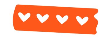 Bookmark with small hearts flat icon Mark place in book. Vector illustration