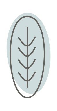 Leaf of dandelion line art with colorful spot background. Vector illustration