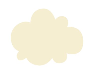 Cute decorative cloud flat icon. Vector illustration