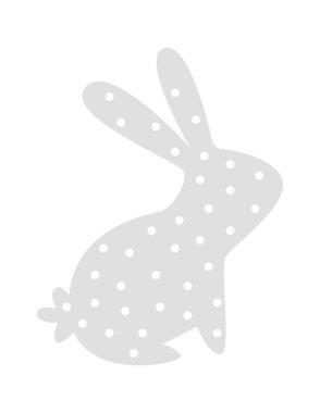 Hand drawn decorative abstract bunny flat icon. Vector illustration