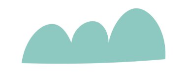 Hand drawn cartoon brush flat icon Spring decorative shrubs. Vector illustration