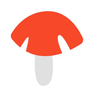 Hand drawn abstract mushroom cap flat icon. Vector illustration