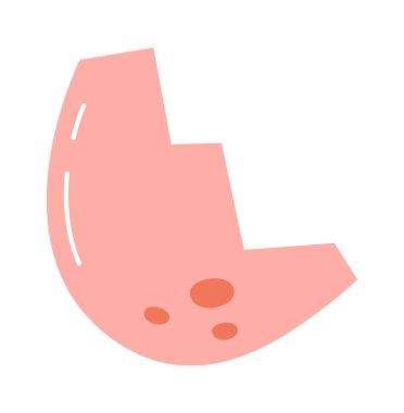 Broken eggshell flat icon Exotic egg. Vector illustration