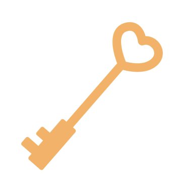 Golden key flat icon Magical arts. Vector illustration