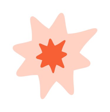 Hand drawn abstract star doodle element flat icon. Vector illustration