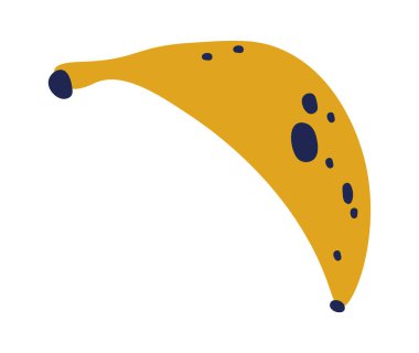 Hand drawn abstract banana doodle flat icon. Vector illustration
