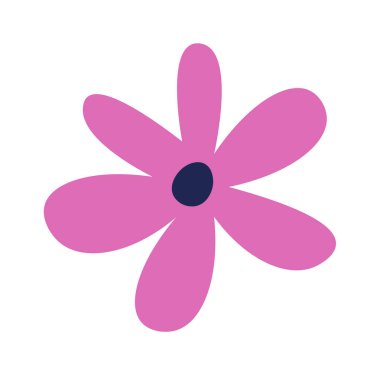 Hand drawn abstract flower doodles flat icon. Vector illustration