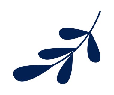 Hand drawn leaf branch for decor flat icon. Vector illustration