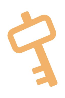 Golden key flat icon Magical arts. Vector illustration