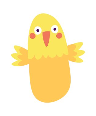 Cute small chick flat icon Domestic bird. Vector illustration