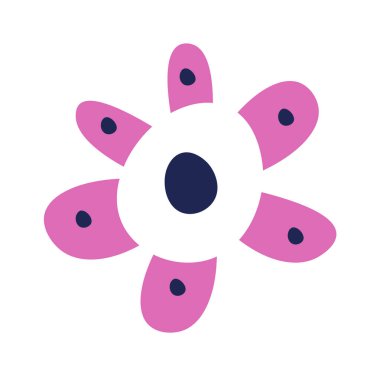 Hand drawn abstract flower doodles flat icon. Vector illustration