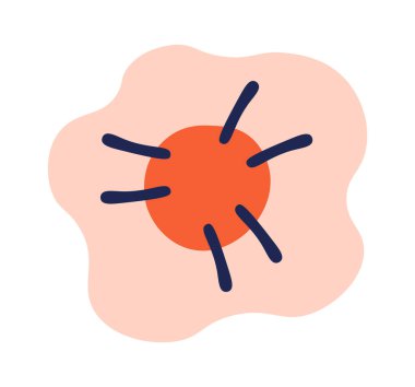 Hand drawn abstract flower doodles flat icon. Vector illustration