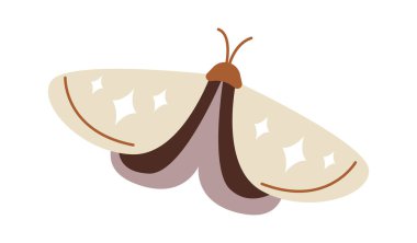 Cute hand drawn butterfly flat icon. Vector illustration