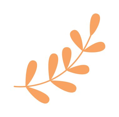 Decorative hand drawn plant leaf flat icon. Vector illustration