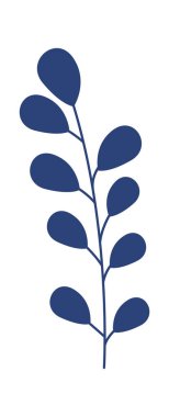 Decorative hand drawn plant branches flat icon. Vector illustration