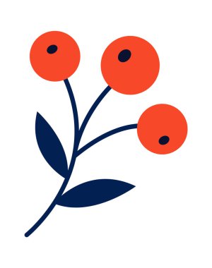 Hand drawn abstract decorative plant flat icon. Vector illustration