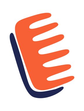 Hand drawn abstract girly doodle comb flat icon. Vector illustration
