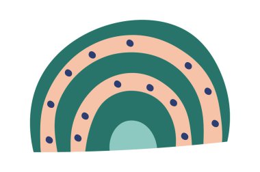 Hand drawn cartoon brush flat icon Spring decorative shrubs. Vector illustration