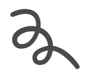 Hand drawn simple curly line flat icon. Vector illustration