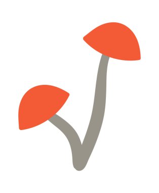 Hand drawn mushroom doodle element flat icon. Vector illustration