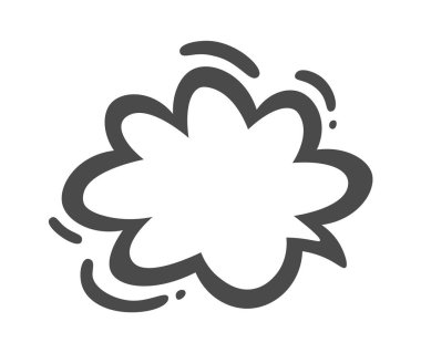 Hand drawn simple line cloud flat icon. Vector illustration