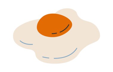 Fried egg flat icon Breakfast. Vector illustration