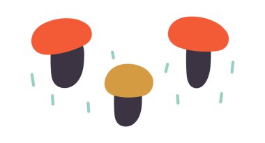 Hand drawn mushroom doodle element flat icon. Vector illustration