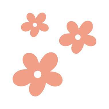 Hand drawn flowers doodle element flat icon Cute trees. Vector illustration