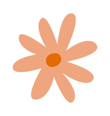 Hand drawn flowers doodle element flat icon Cute trees. Vector illustration