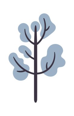 Hand drawn forest doodle element flat icon Cute trees. Vector illustration