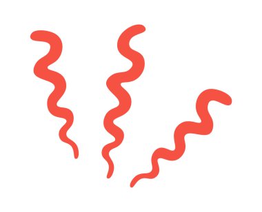 Hand drawn simple curly lines flat icon. Vector illustration