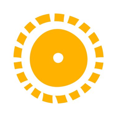Hand drawn sun with rays flat icon. Vector illustration