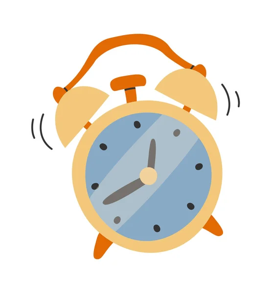 Alarm Clock Flat Icon Morning Routine Wake Vector Illustration — Archivo Imágenes Vectoriales