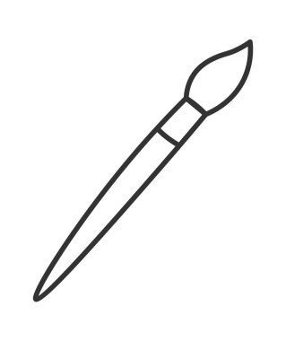 Wooden brush for painting flat icon. Vector illustration