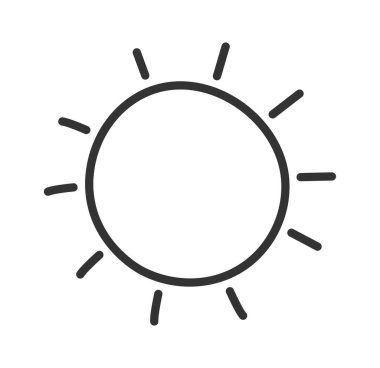 Sun with rays flat icon Sunny weather. Vector illustration