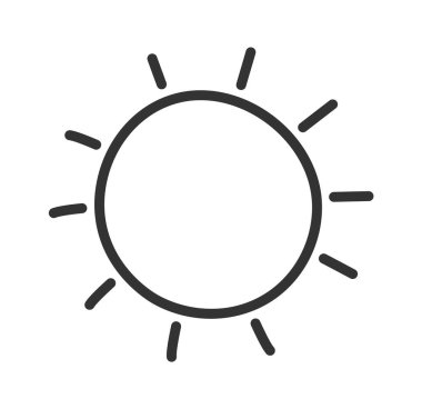 Sun with rays flat icon Sunny weather. Vector illustration