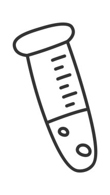 Test tube for experiments flat icon. Vector illustration