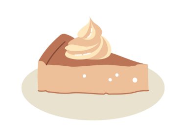 Tasty cake with cream flat icon Dessert. Vector illustration