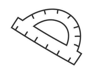 Protractor flat icon Math ruler element. Vector illustration
