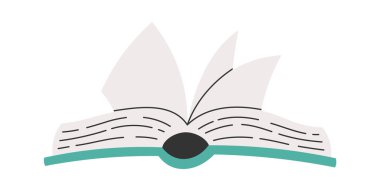 Decorative open book flat icon Reading literature. Vector illustration