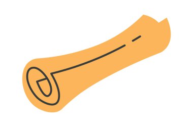 Diploma flat icon Rolled parchment scroll. Vector illustration