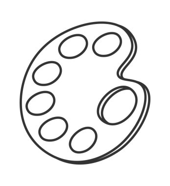 Paint palette for drawing flat icon. Vector illustration