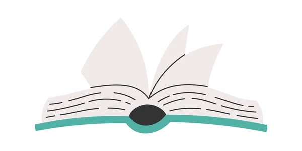 Decorative Open Book Flat Icon Reading Literature Vector Illustration — Image vectorielle
